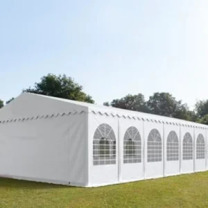 Carpa 8×16 MAX PVC 1400 3.0 IGNIFUGA Blanca con ventanas